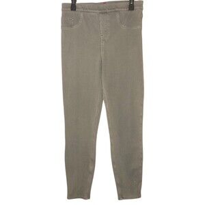 Spanx Jeans Womens L Gray High Rise Pull On Skinny Stretch Denim Pants